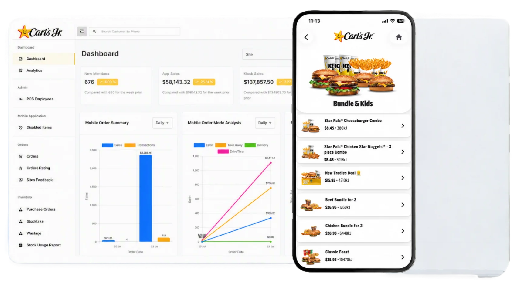 Mobile Ordering App product interface